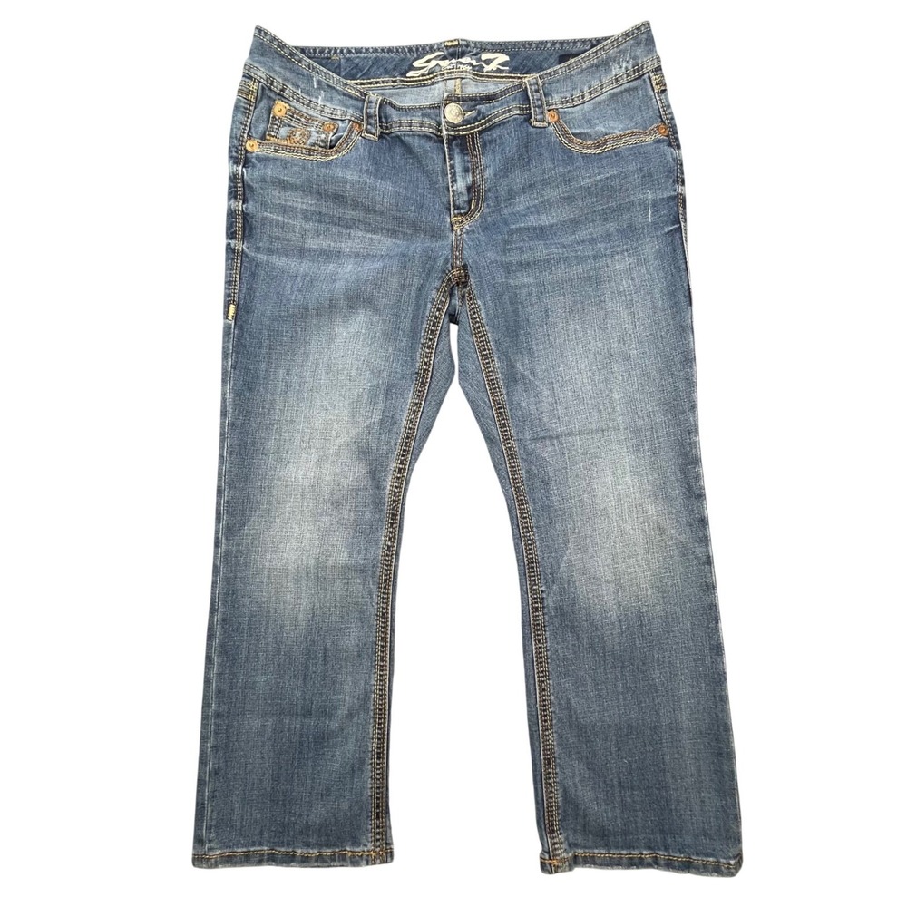 Seven7 Blue Luxe Petite Bootcut Jeans Women 16 WP